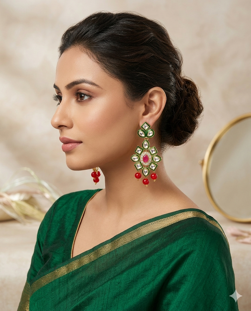 Traditional Drop / Kundan Style Earring