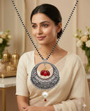 Oxidised Floral Mangalsutra